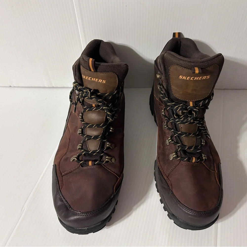 Skechers SN 65529 EWW leather traven hiking boots waterproof men size 16 - Picture 4 of 10